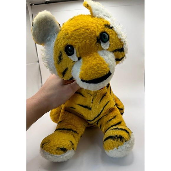 VINTAGE SILK PLUSH TIGER STUFFED JUNGLE CAT CARNIVAL PRIZE GUND KNICKERBOCKER - Picture 2 of 8